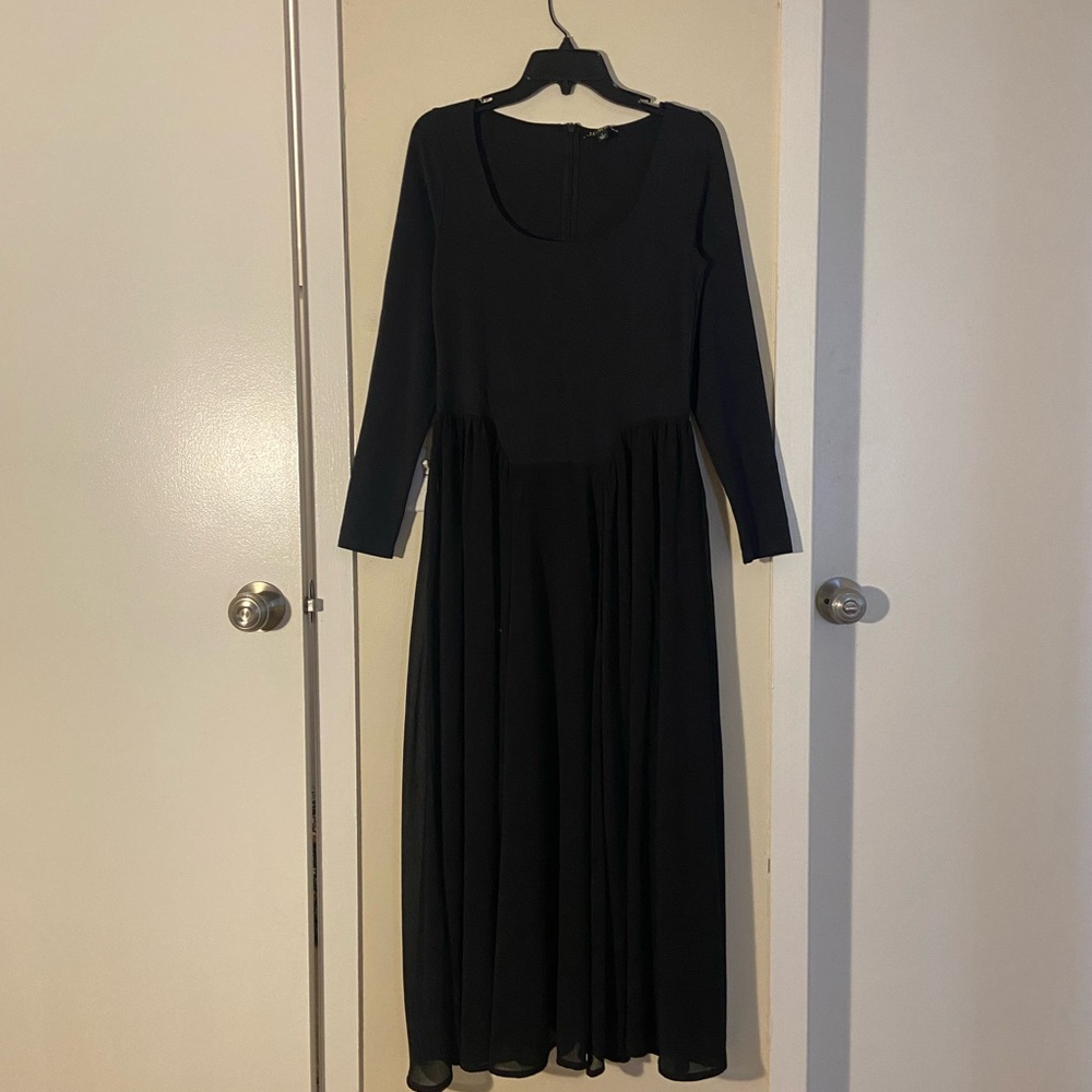 J. Crew Black Long Sleeve Maxi Dress